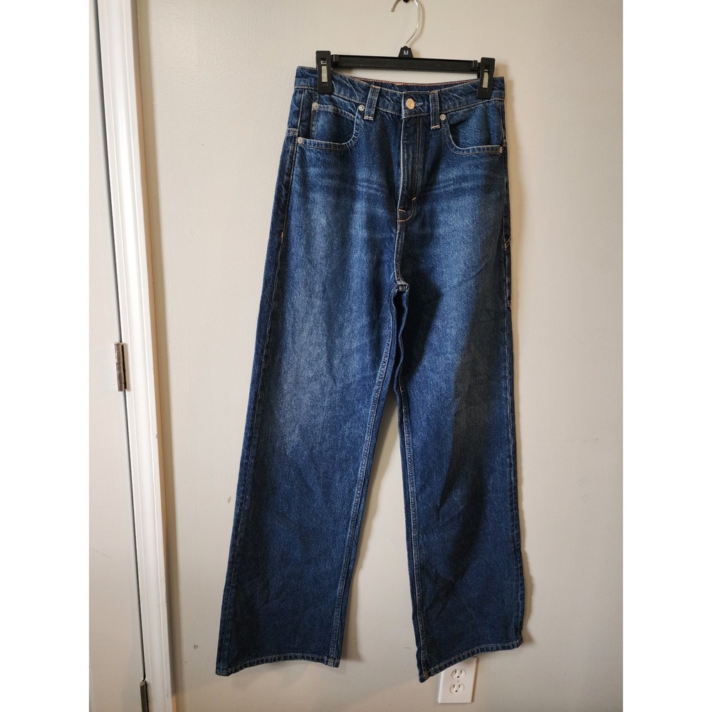Free People Dark Wash High Rise Wide Leg Jeans Women's Denim Women's 29 Size 8